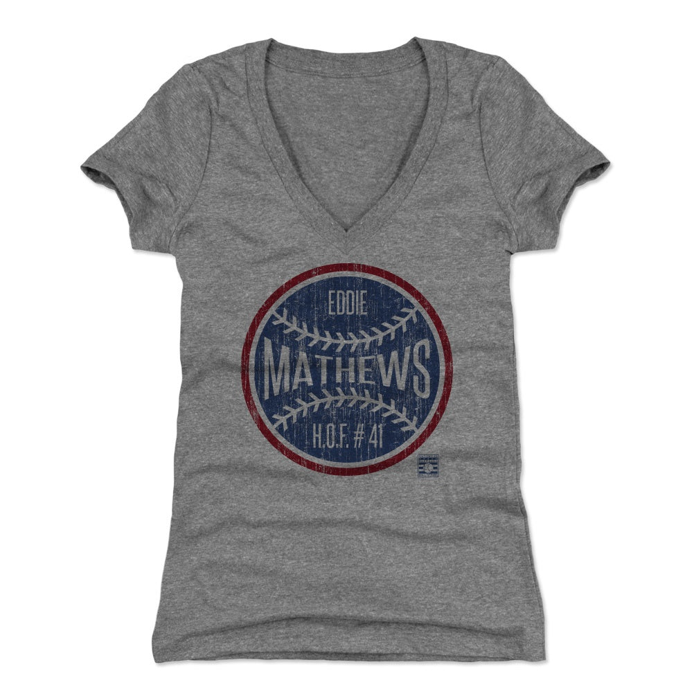 Eddie Mathews Women's V-Neck T-Shirt | 500 LEVEL
