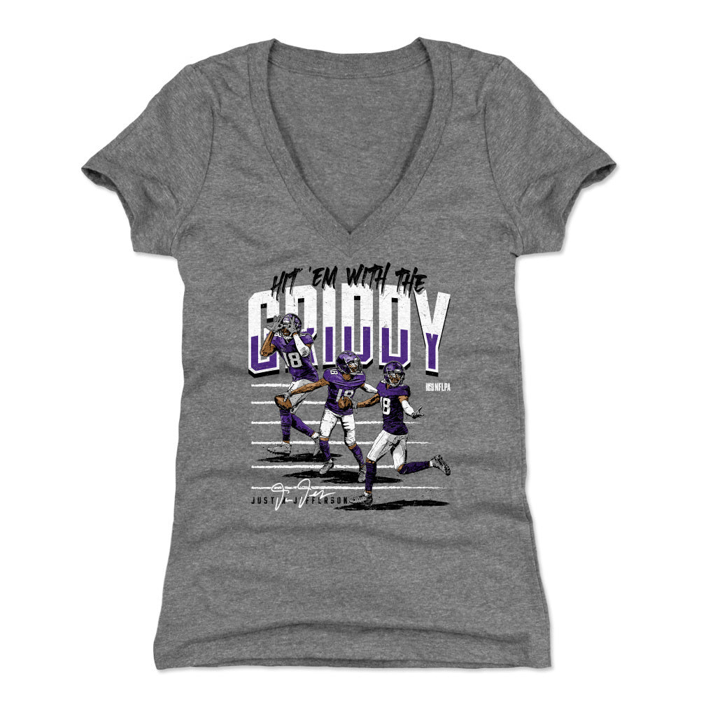 Justin Jefferson Women's V-Neck T-Shirt | 500 LEVEL