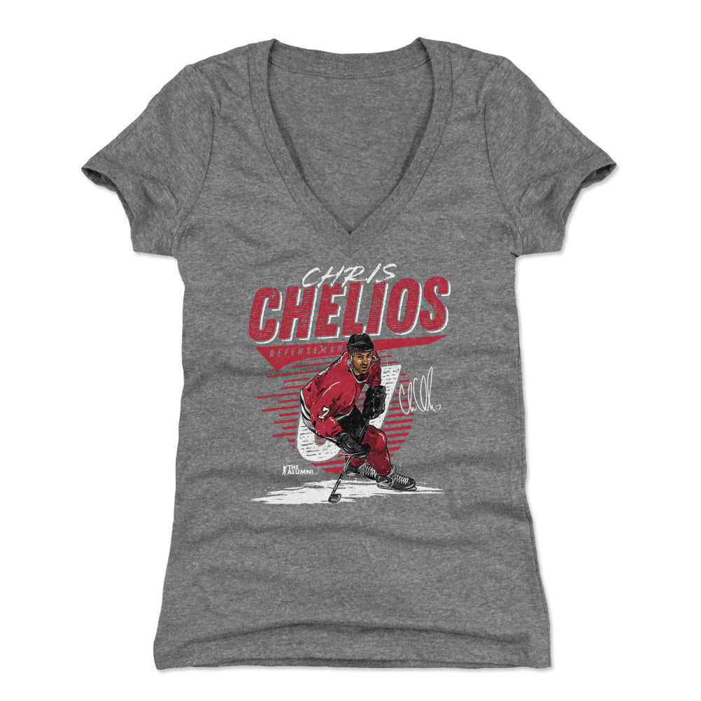 Chris Chelios Women's V-Neck T-Shirt | 500 LEVEL
