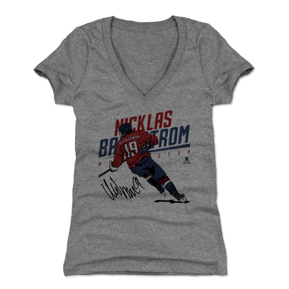 Nicklas Backstrom Women's V-Neck T-Shirt | 500 LEVEL