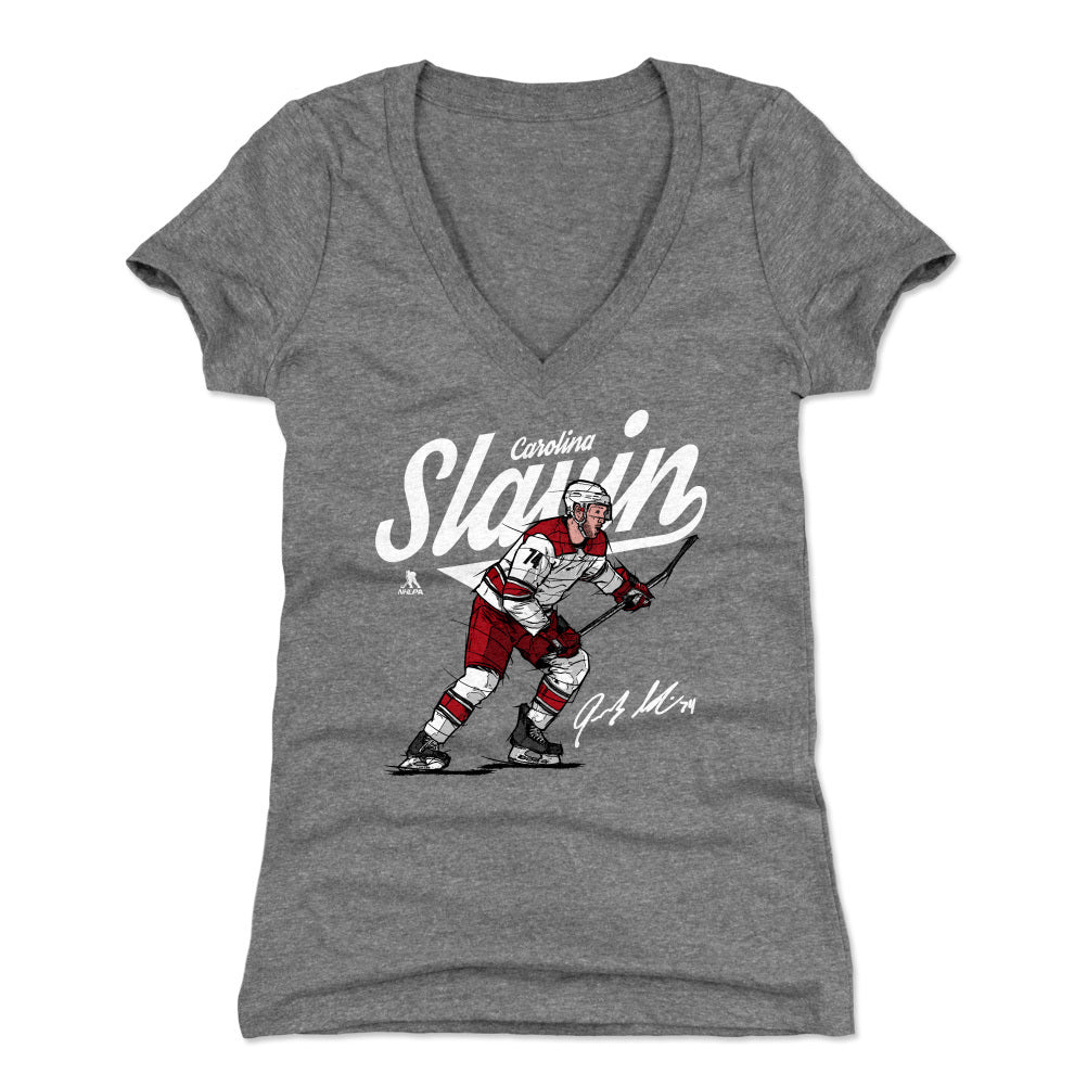 Jaccob Slavin Women's V-Neck T-Shirt | 500 LEVEL