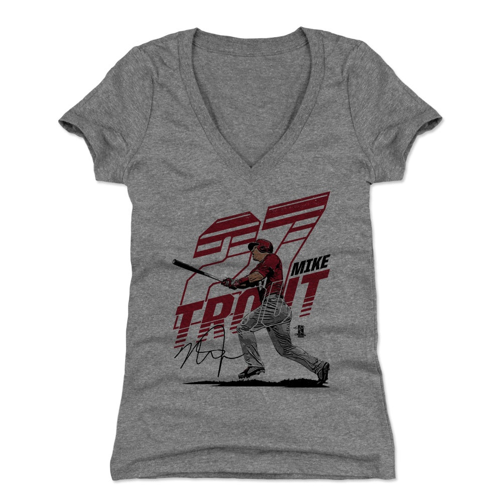 Mike Trout Women's V-Neck T-Shirt | 500 LEVEL