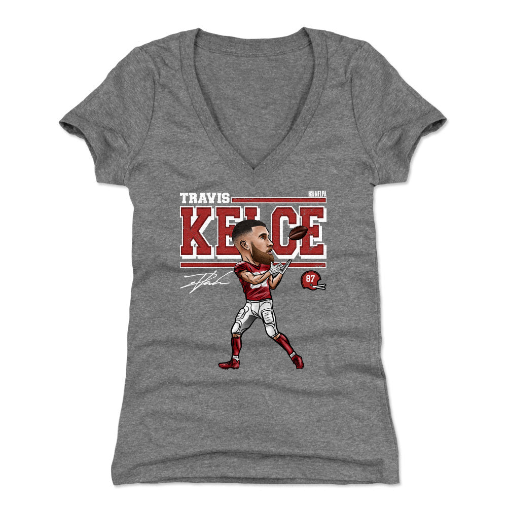 Travis Kelce Women's V-Neck T-Shirt | 500 LEVEL