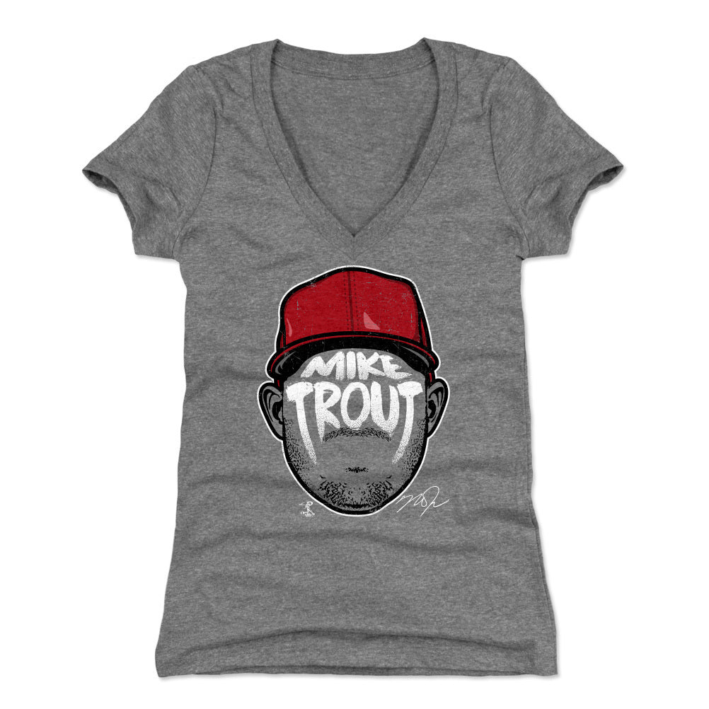Mike Trout Women's V-Neck T-Shirt | 500 LEVEL