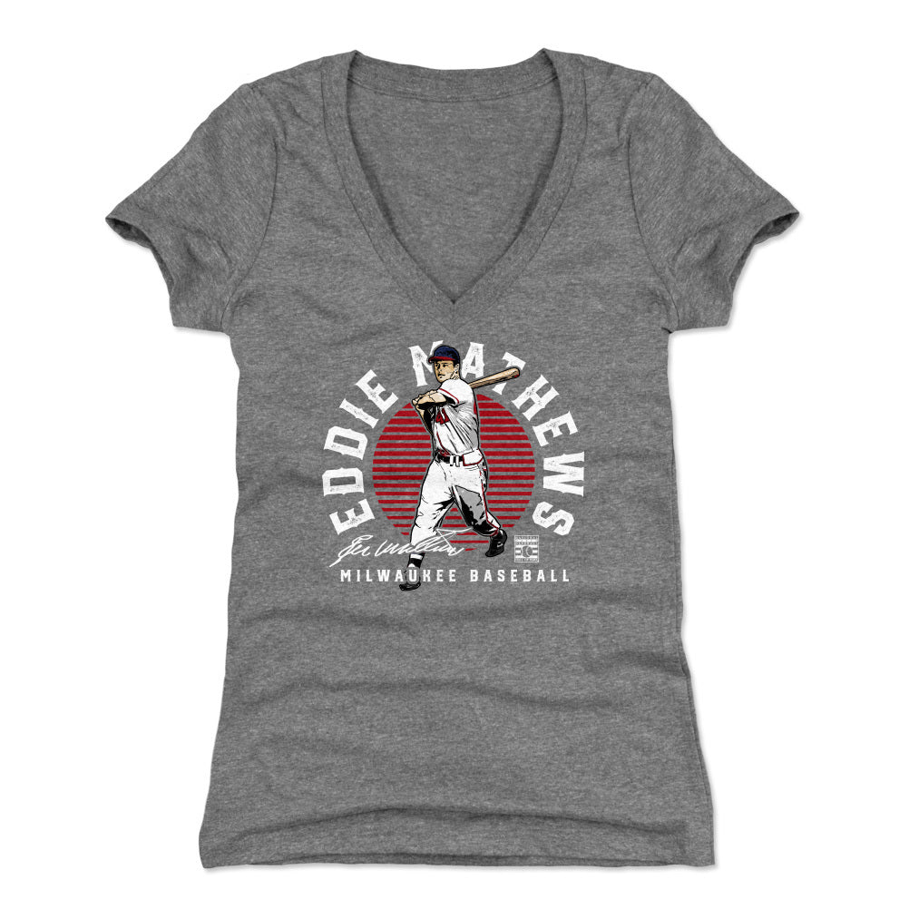 Eddie Mathews Women's V-Neck T-Shirt | 500 LEVEL