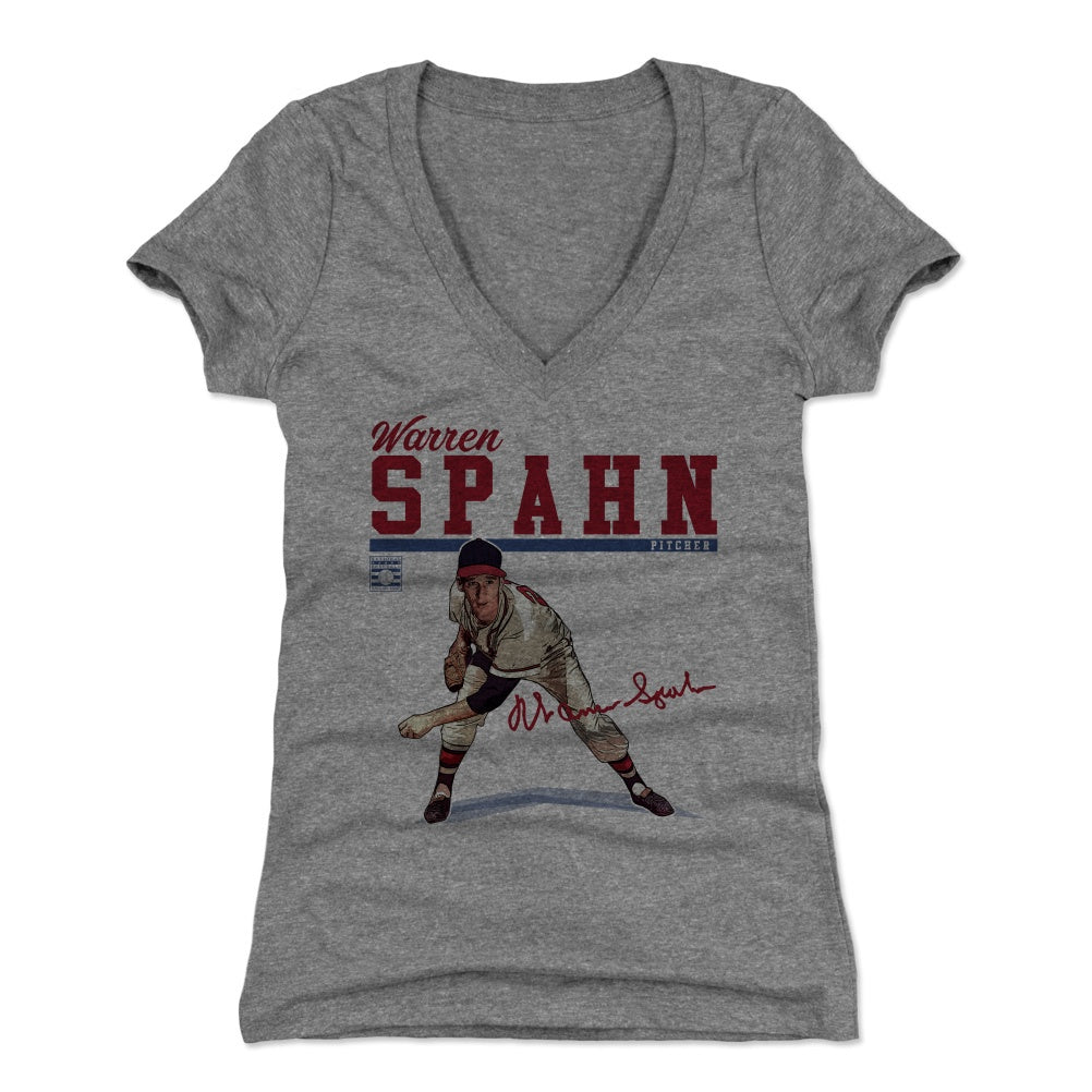 Warren Spahn Women's V-Neck T-Shirt | 500 LEVEL