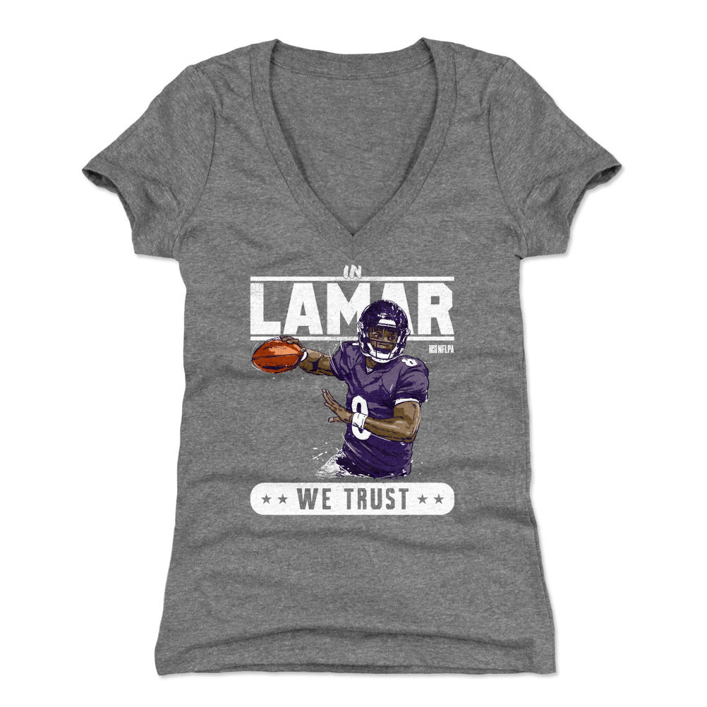 Lamar Jackson Women's V-Neck T-Shirt | 500 LEVEL