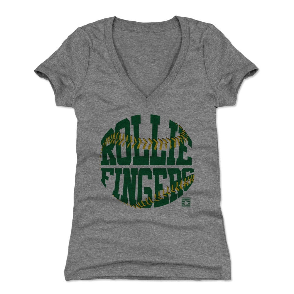 Rollie Fingers Women's V-Neck T-Shirt | 500 LEVEL