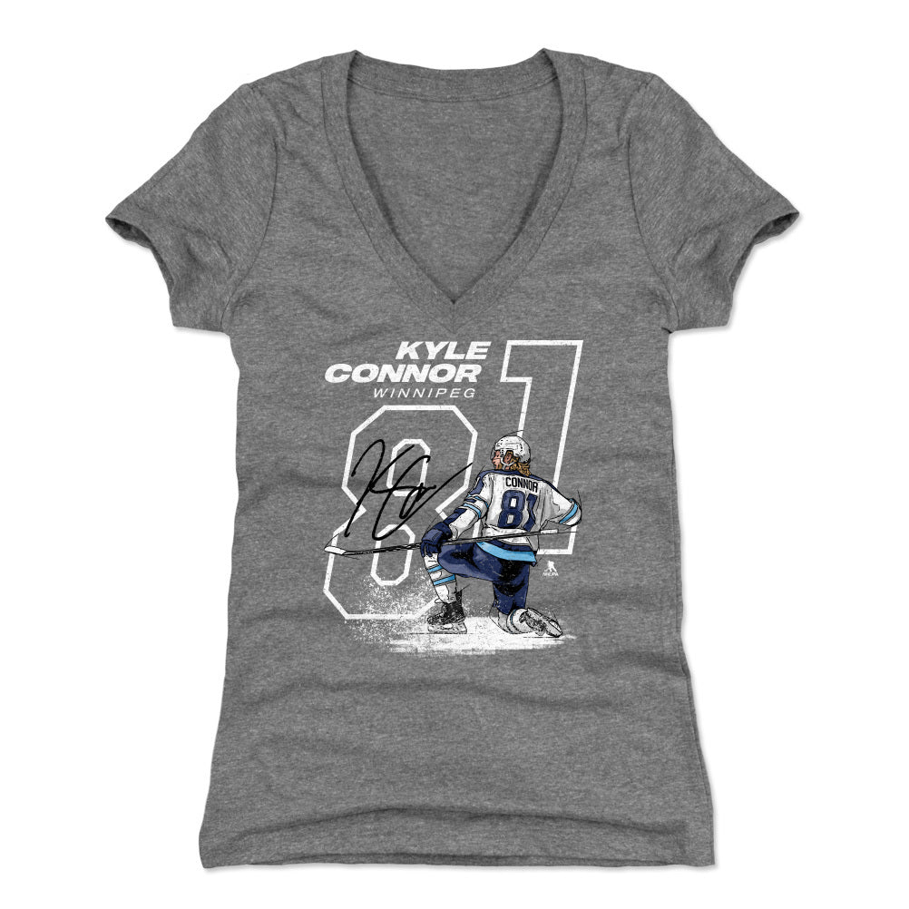 Kyle Connor Women's V-Neck T-Shirt | 500 LEVEL