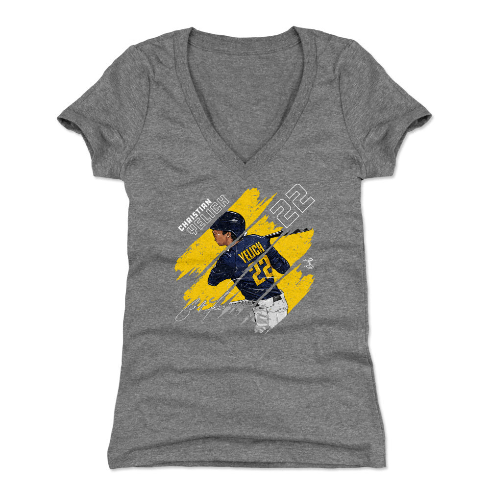 Christian Yelich Women's V-Neck T-Shirt | 500 LEVEL