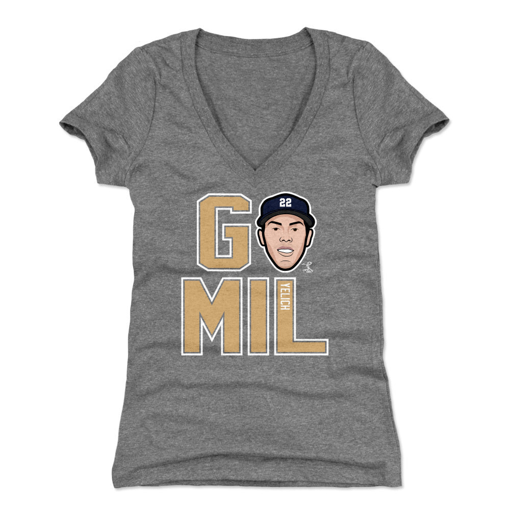 Christian Yelich Women's V-Neck T-Shirt | 500 LEVEL
