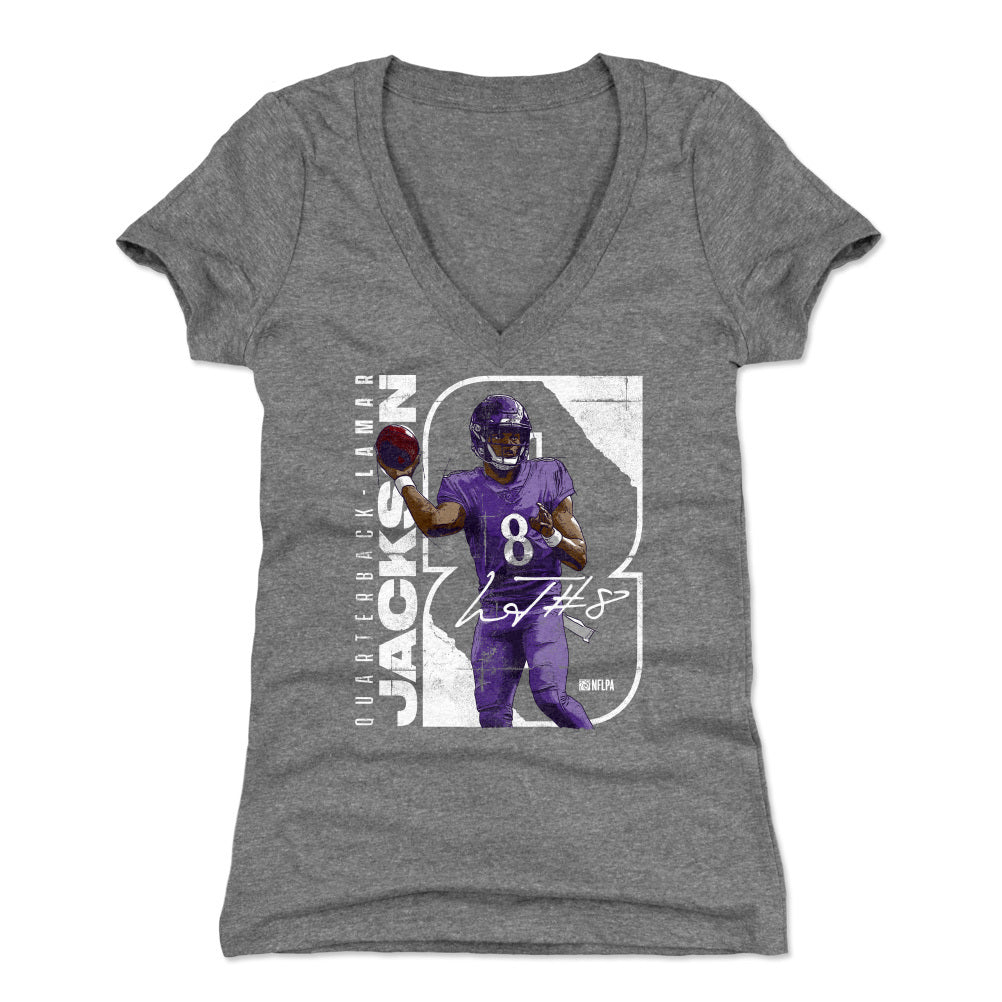 Lamar Jackson Women's V-Neck T-Shirt | 500 LEVEL