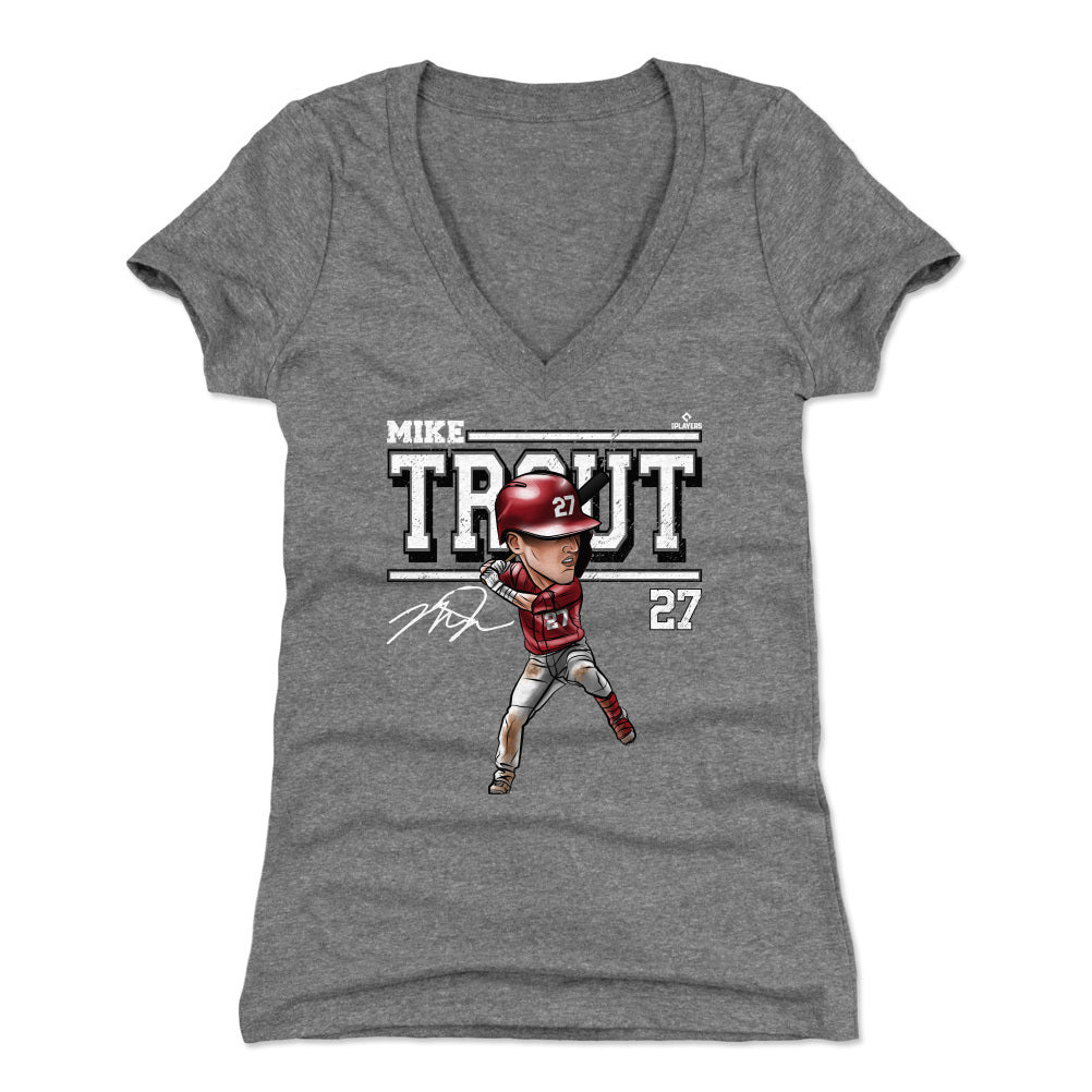 Mike Trout Women's V-Neck T-Shirt | 500 LEVEL
