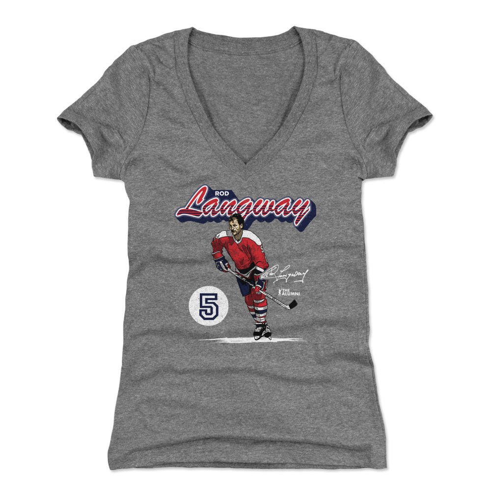 Rod Langway Women's V-Neck T-Shirt | 500 LEVEL