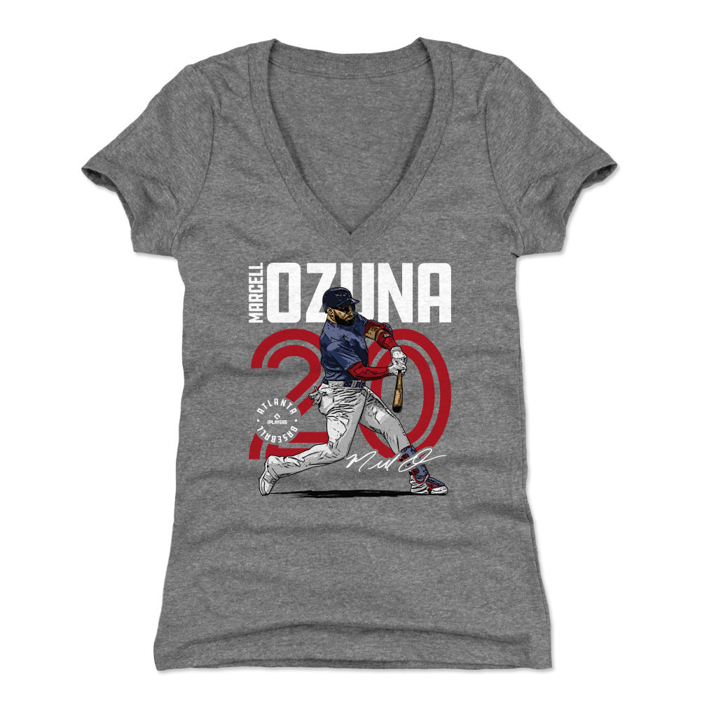 Marcell Ozuna Women's V-Neck T-Shirt | 500 LEVEL