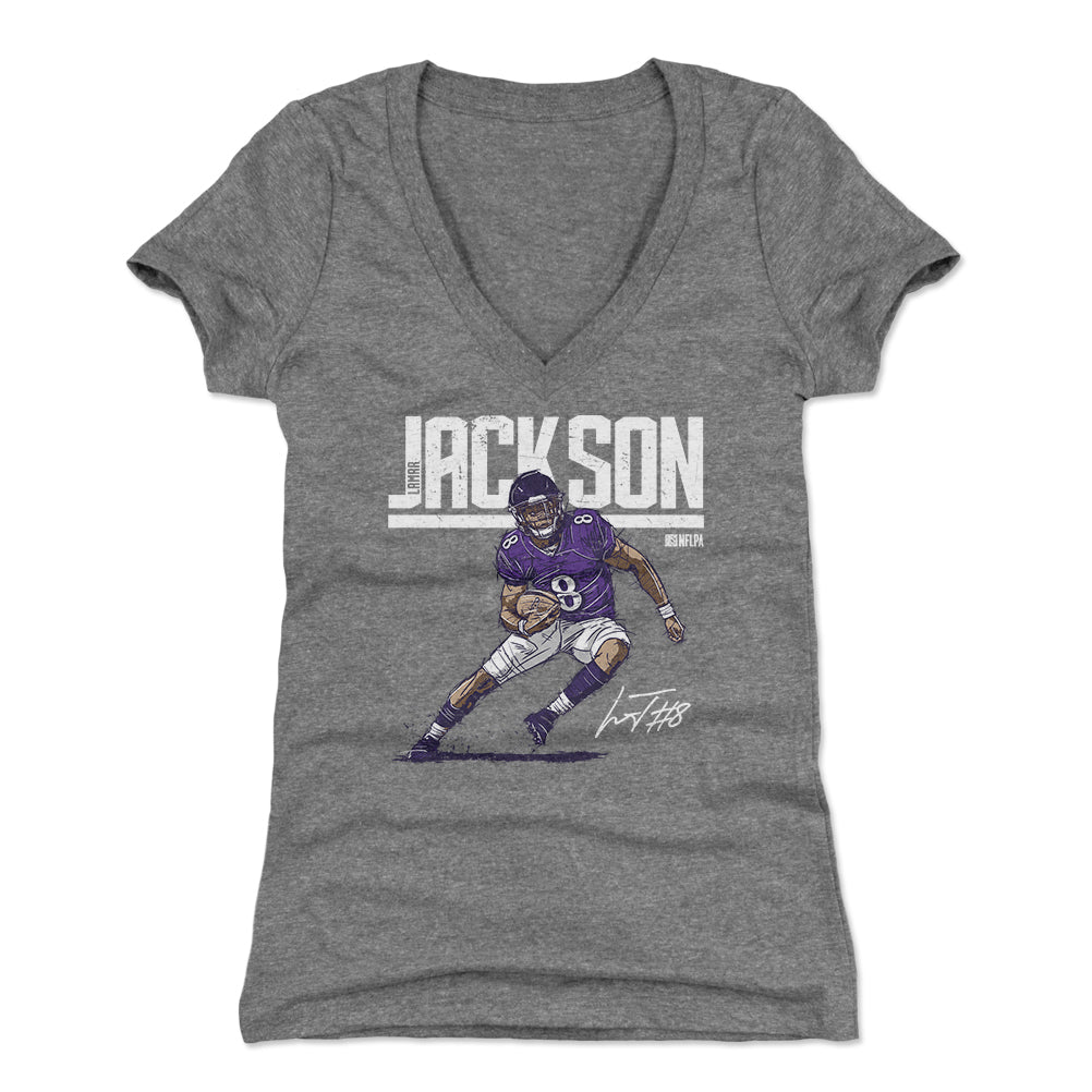 Lamar Jackson Women's V-Neck T-Shirt | 500 LEVEL