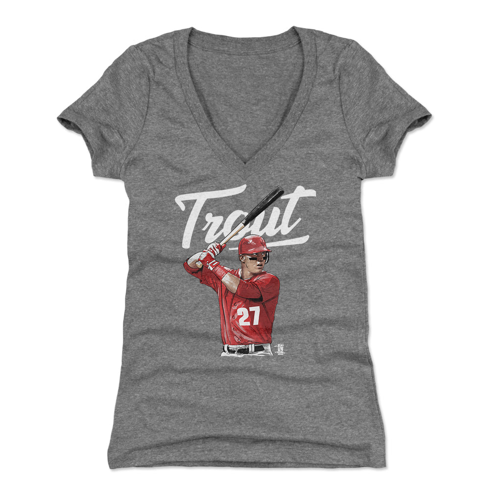 Mike Trout Women's V-Neck T-Shirt | 500 LEVEL