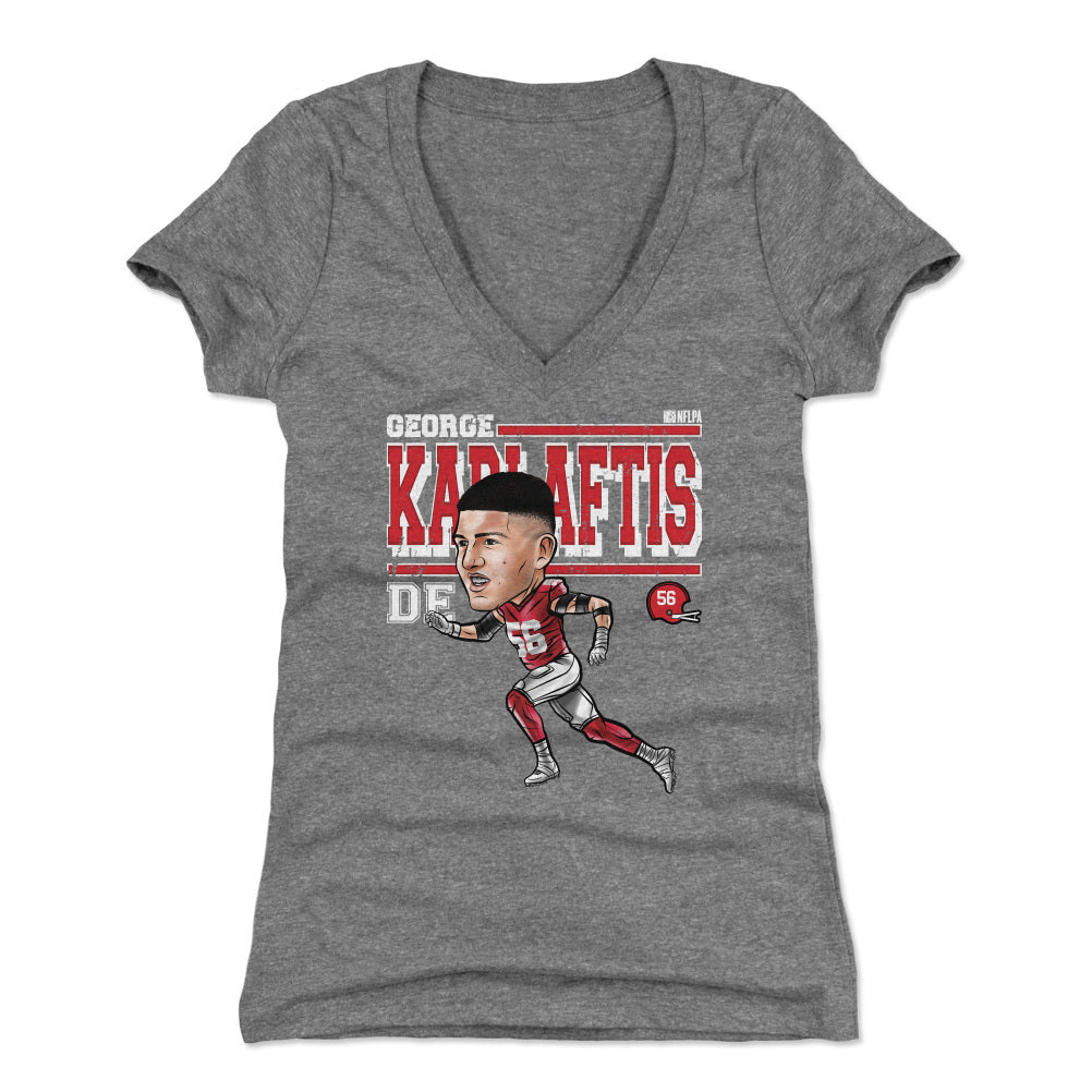 George Karlaftis Women's V-Neck T-Shirt | 500 LEVEL