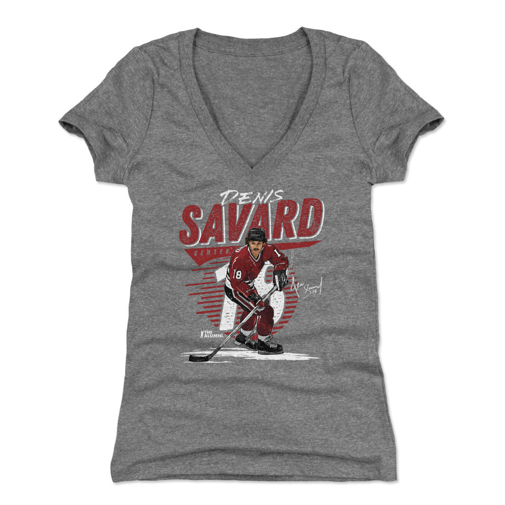 Denis Savard Women's V-Neck T-Shirt | 500 LEVEL