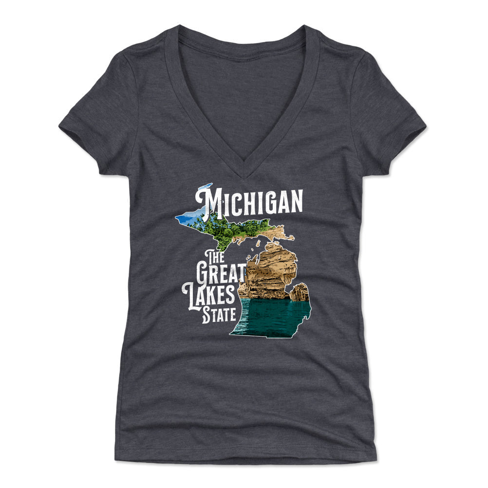 Michigan Women's V-Neck T-Shirt | 500 LEVEL