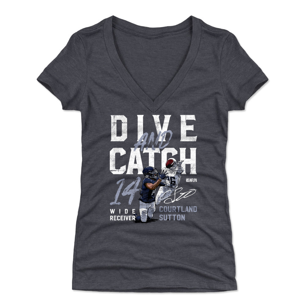 Courtland Sutton Women's V-Neck T-Shirt | 500 LEVEL