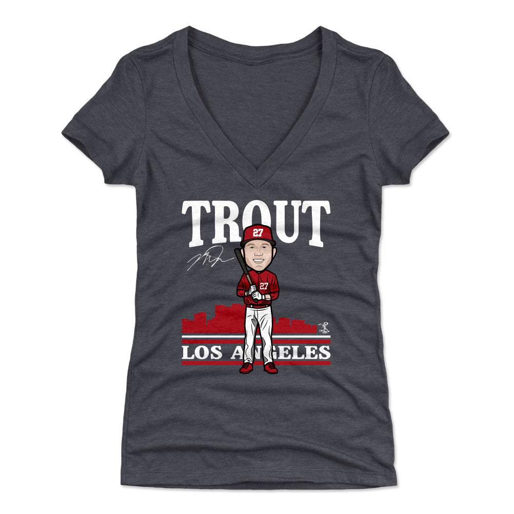 Mike Trout Women's V-Neck T-Shirt | 500 LEVEL