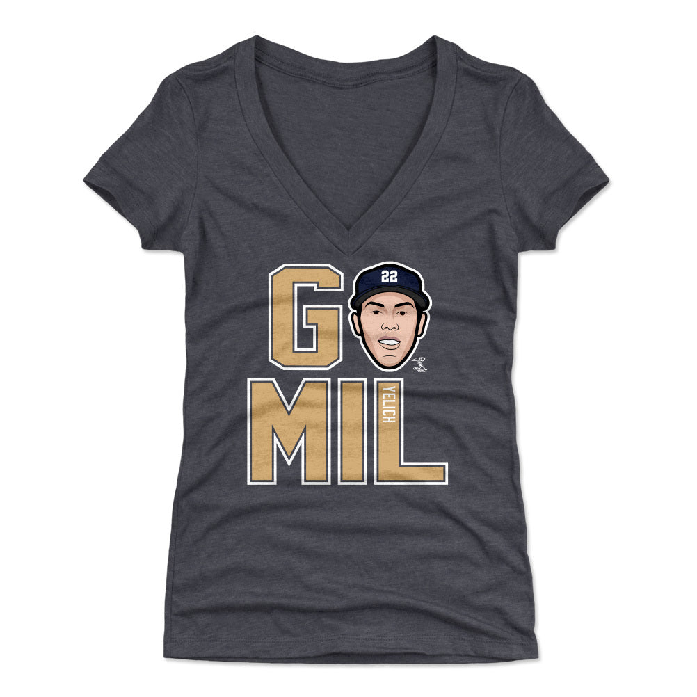 Christian Yelich Women's V-Neck T-Shirt | 500 LEVEL