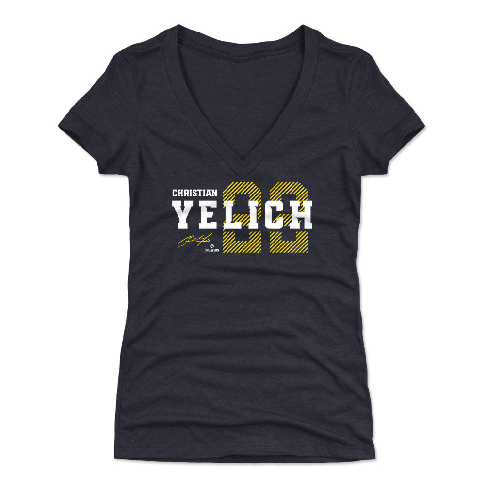 Christian Yelich Women's V-Neck T-Shirt | 500 LEVEL