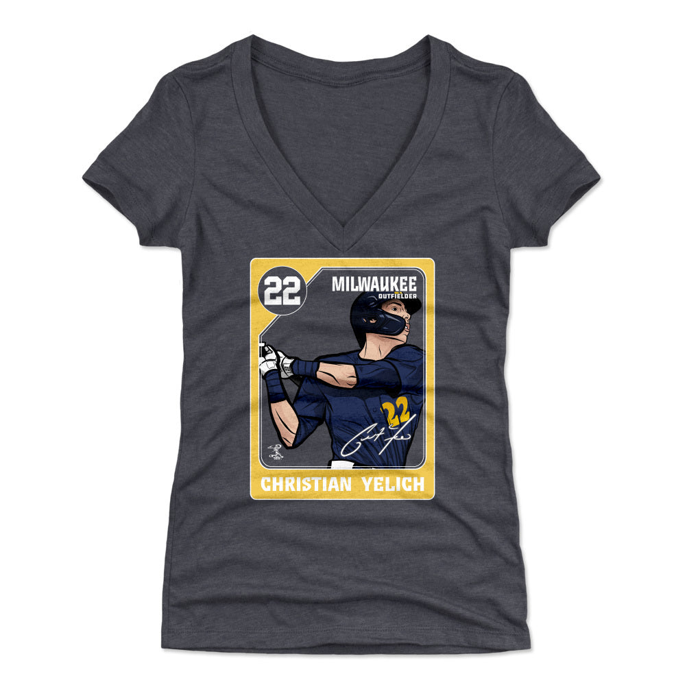 Christian Yelich Women's V-Neck T-Shirt | 500 LEVEL