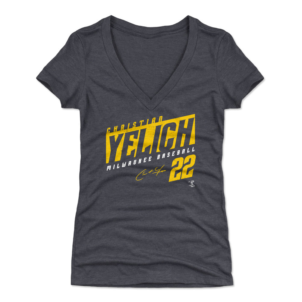 Christian Yelich Women's V-Neck T-Shirt | 500 LEVEL