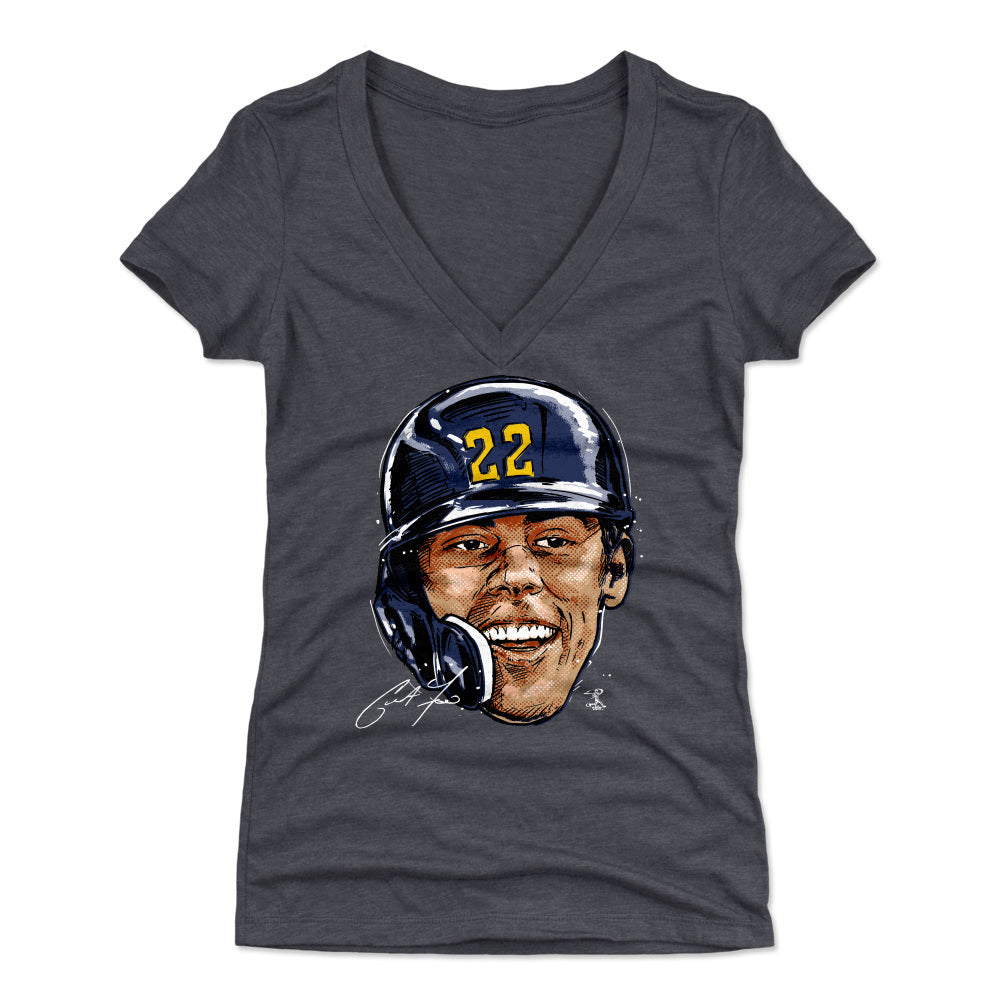 Christian Yelich Women's V-Neck T-Shirt | 500 LEVEL