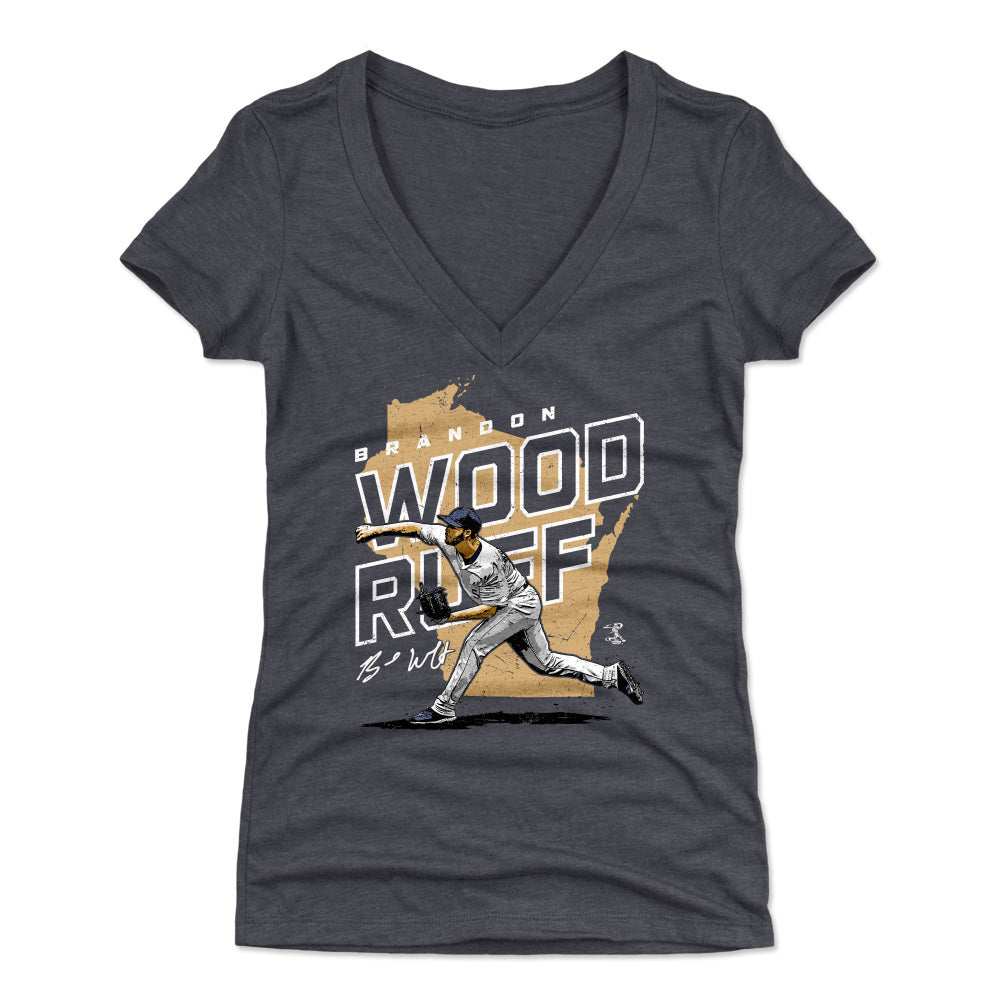Brandon Woodruff Women's V-Neck T-Shirt | 500 LEVEL