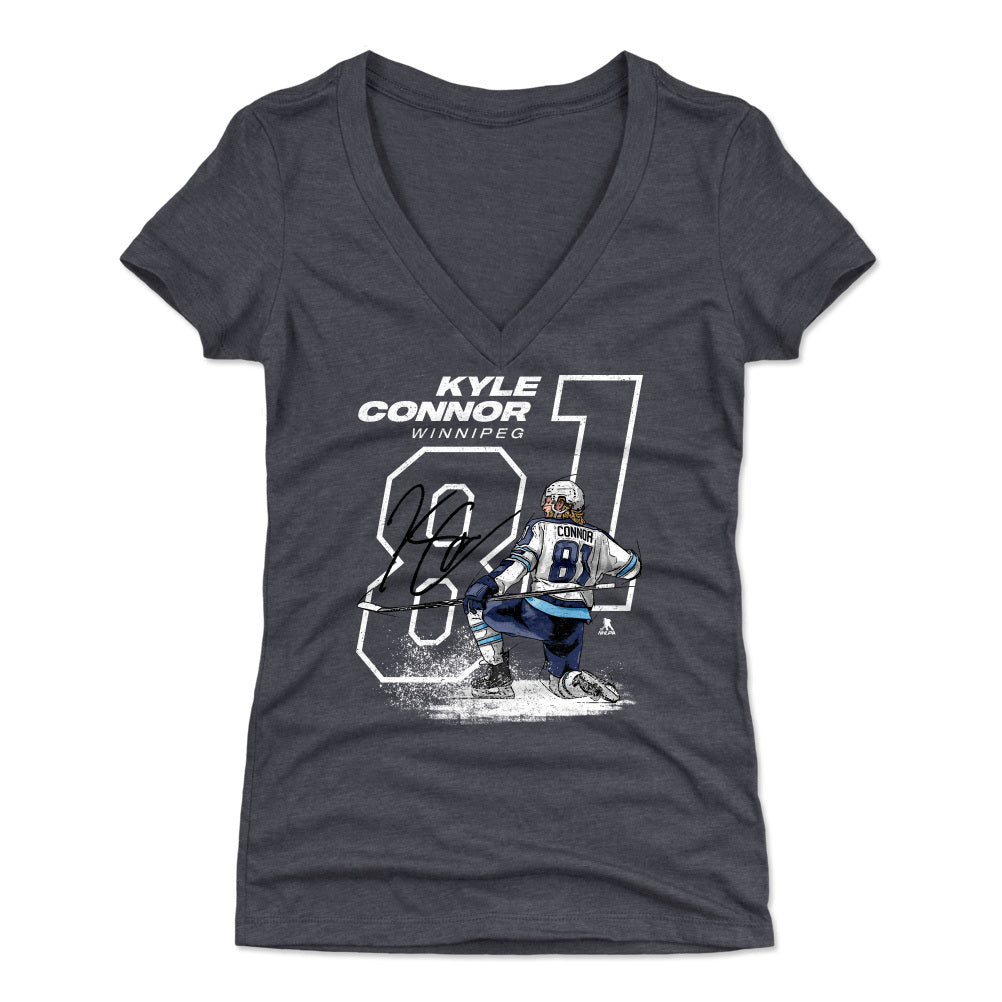Kyle Connor Women's V-Neck T-Shirt | 500 LEVEL