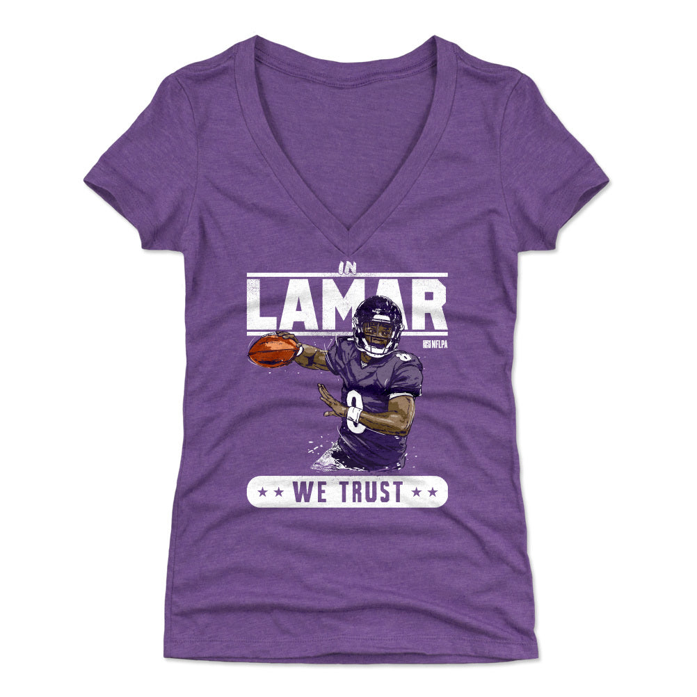 Lamar Jackson Women's V-Neck T-Shirt | 500 LEVEL