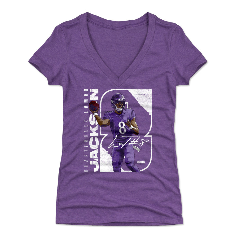 Lamar Jackson Women's V-Neck T-Shirt | 500 LEVEL