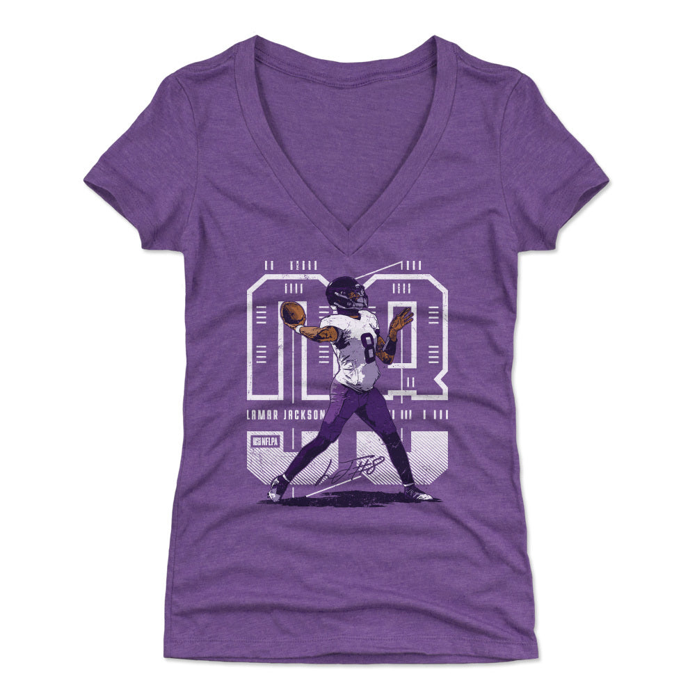 Lamar Jackson Women's V-Neck T-Shirt | 500 LEVEL