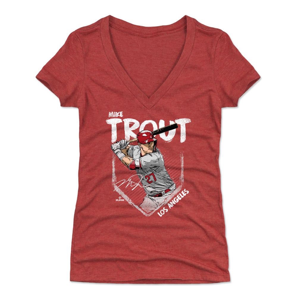 Mike Trout Women's V-Neck T-Shirt | 500 LEVEL