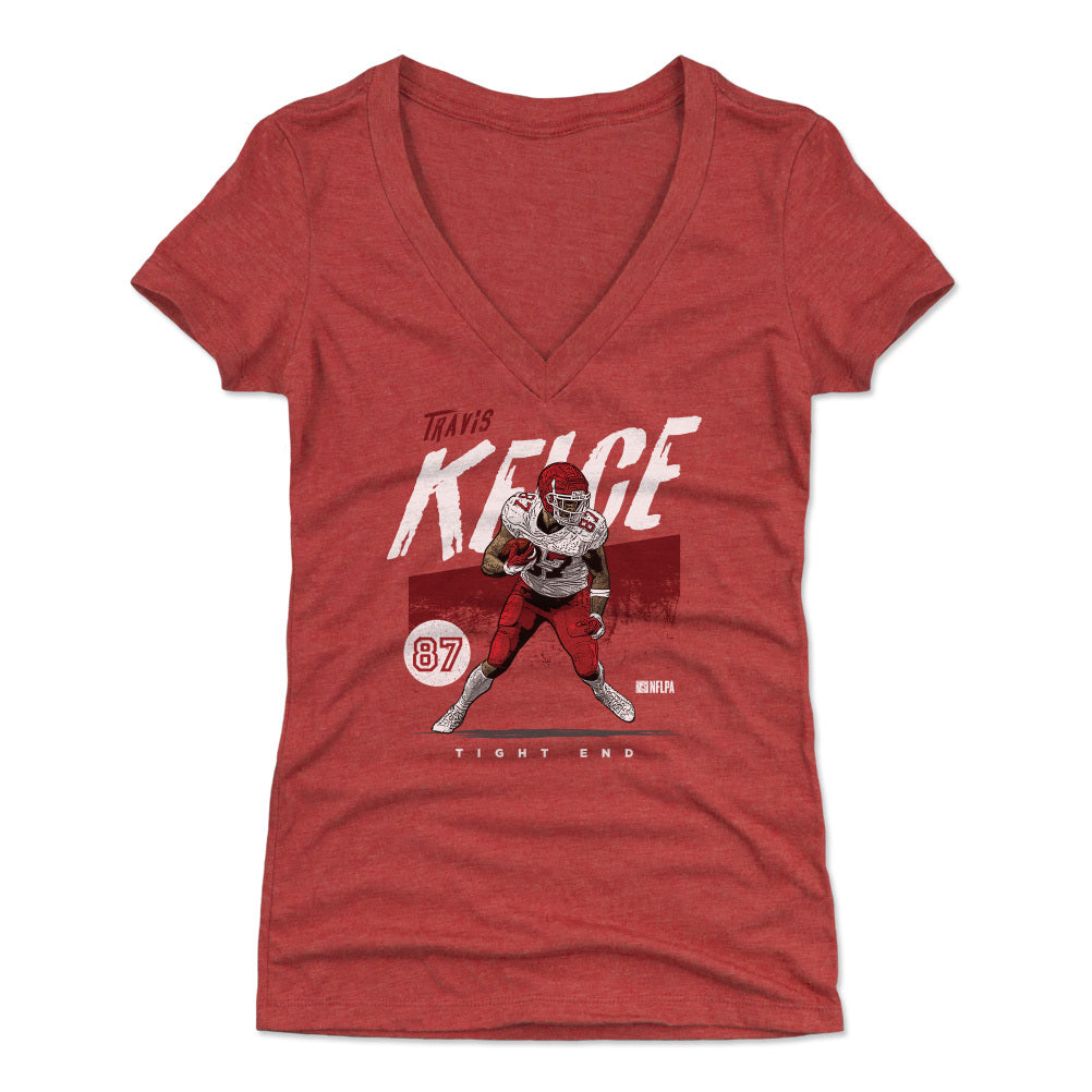 Travis Kelce Women's V-Neck T-Shirt | 500 LEVEL