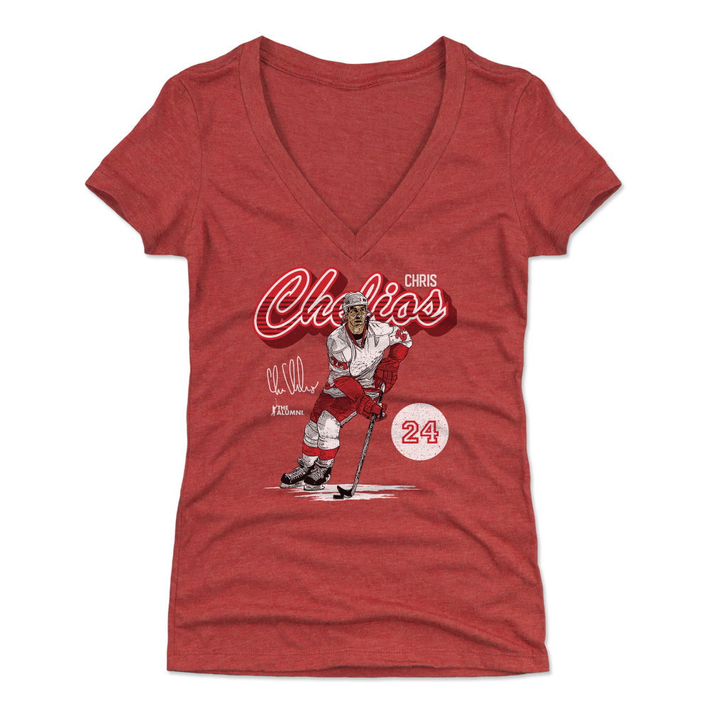 Chris Chelios Women's V-Neck T-Shirt | 500 LEVEL
