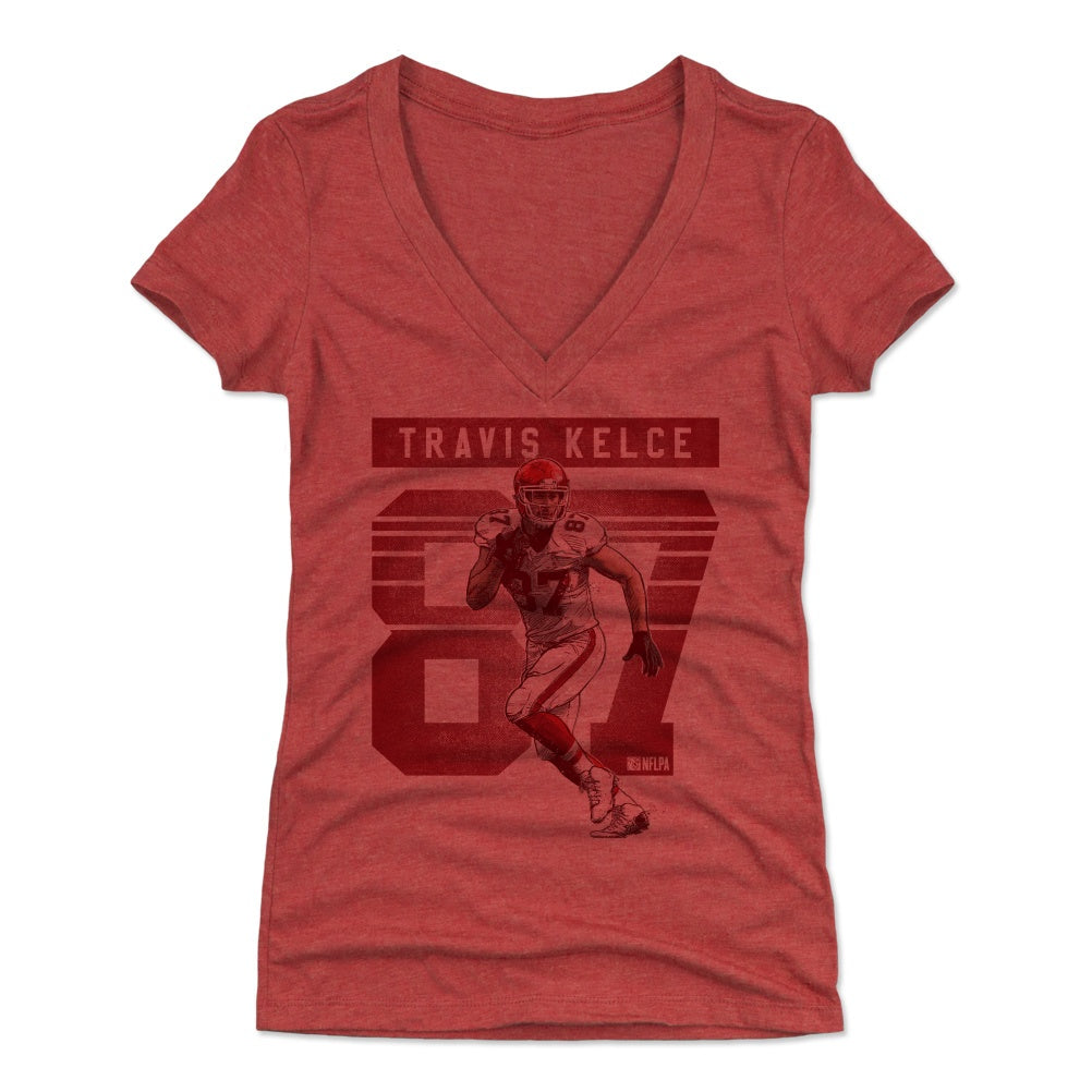 Travis Kelce Women's V-Neck T-Shirt | 500 LEVEL