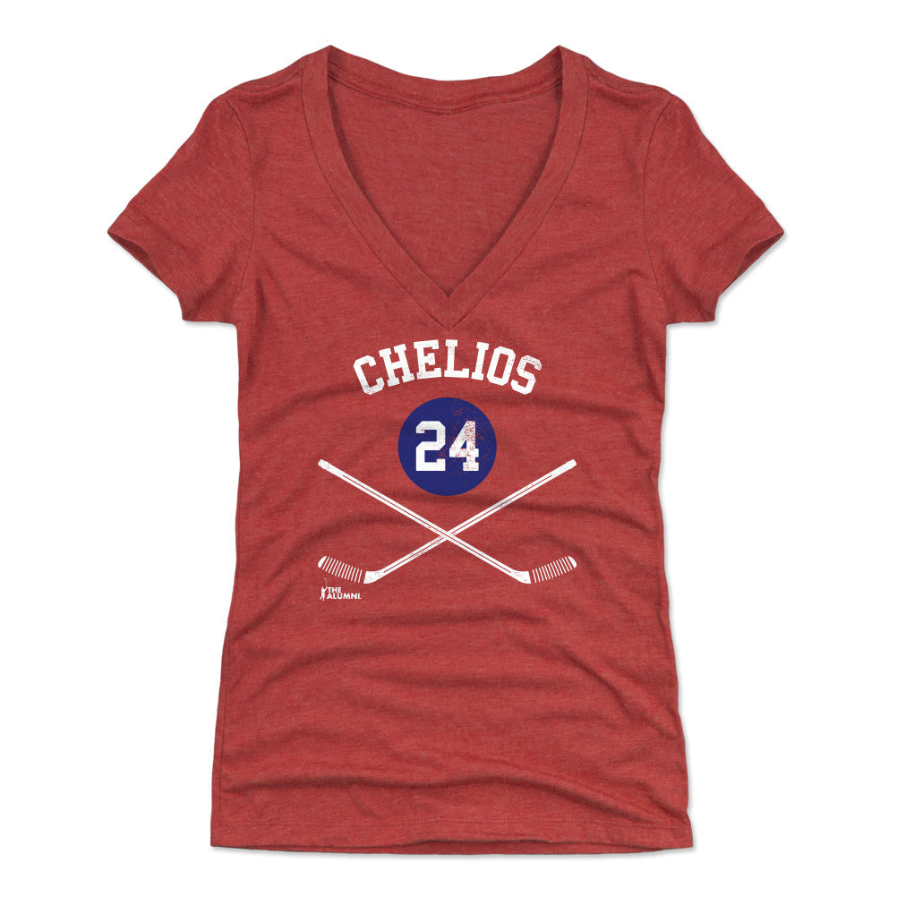 Chris Chelios Women's V-Neck T-Shirt | 500 LEVEL