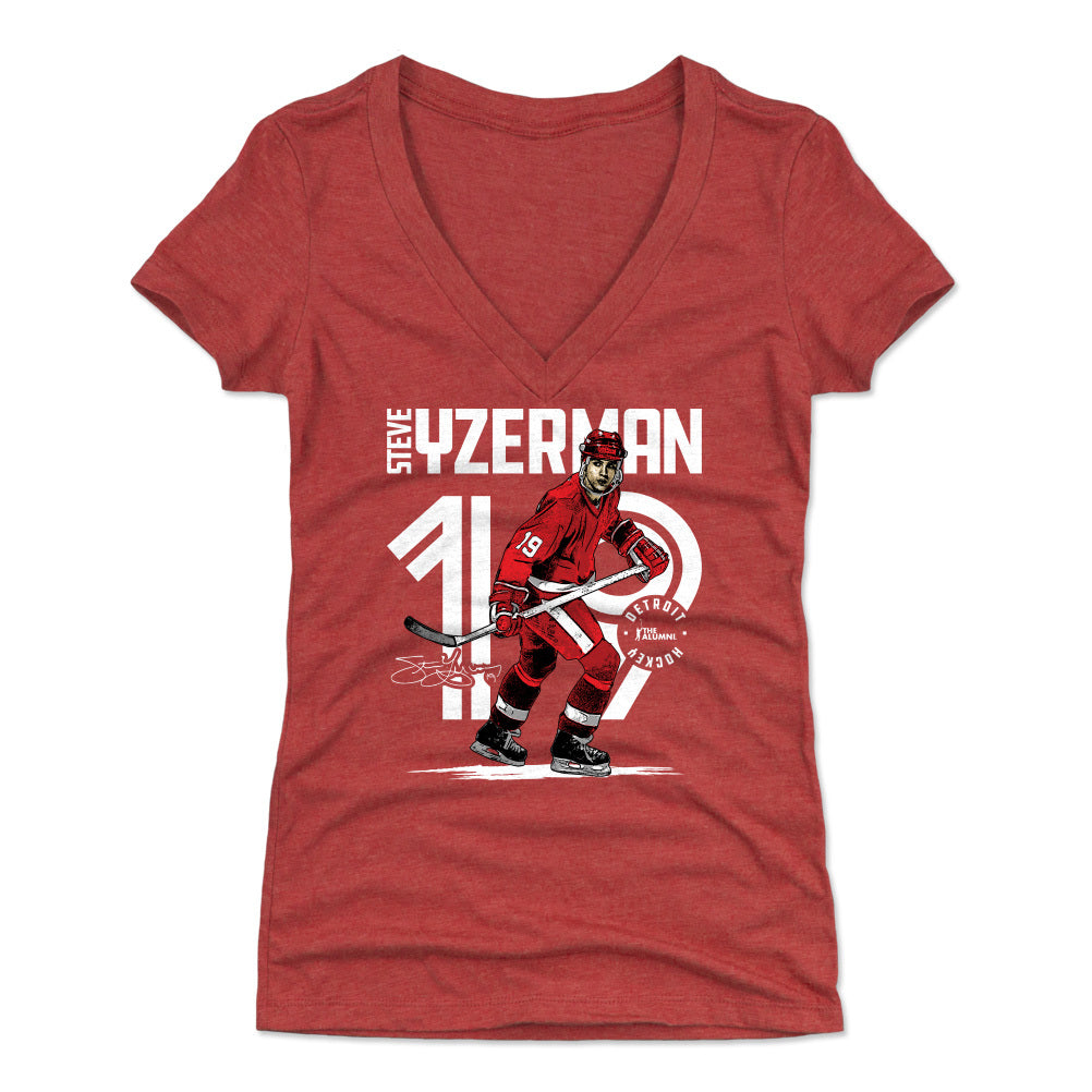 Steve Yzerman Women's V-Neck T-Shirt | 500 LEVEL