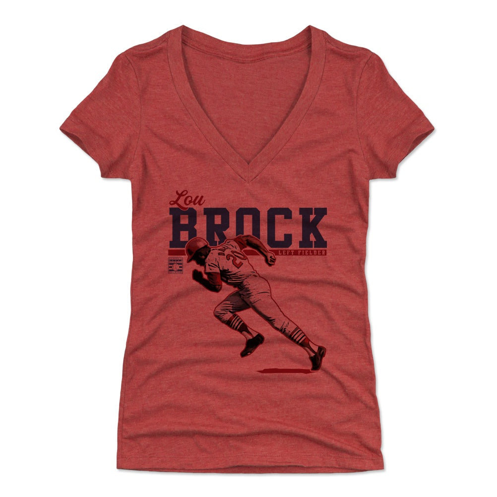 Lou Brock Women's V-Neck T-Shirt | 500 LEVEL