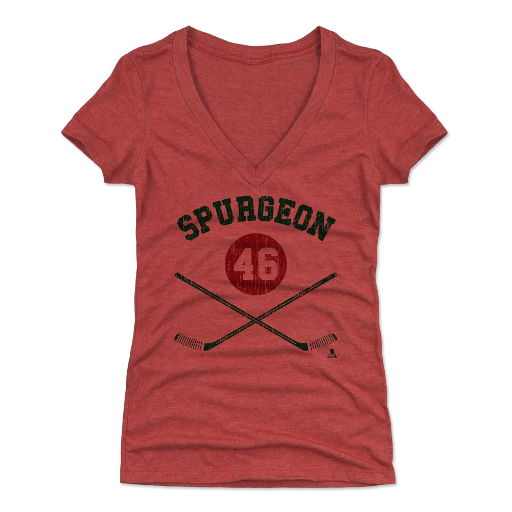 Jared Spurgeon Women's V-Neck T-Shirt | 500 LEVEL