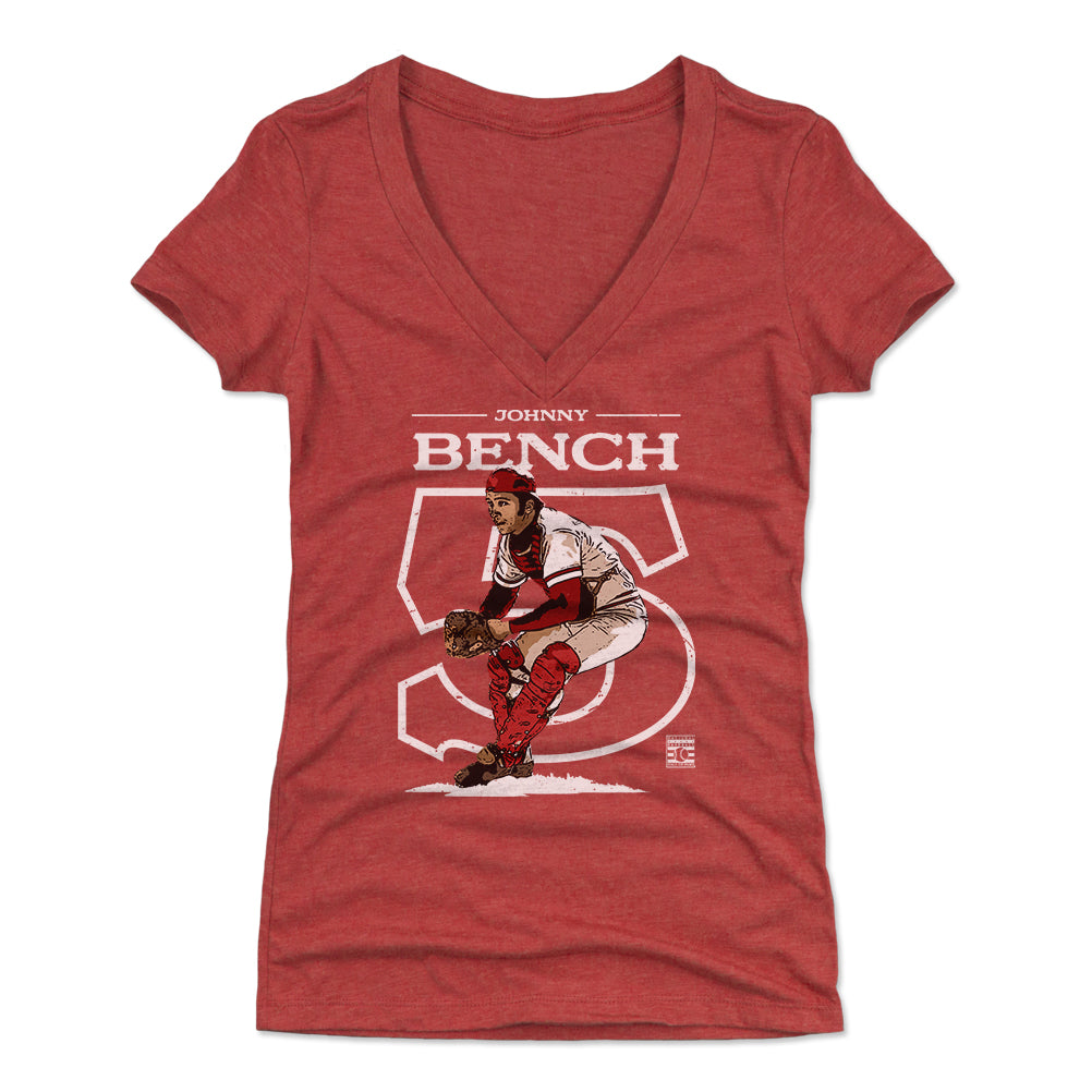Johnny Bench Women's V-Neck T-Shirt | 500 LEVEL