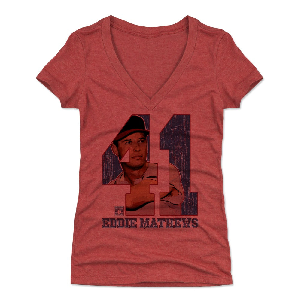 Eddie Mathews Women's V-Neck T-Shirt | 500 LEVEL