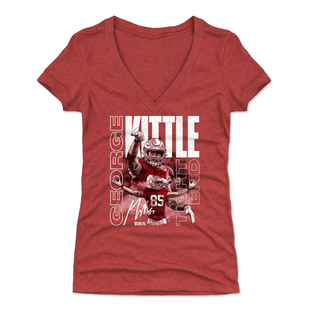 George Kittle Women's V-Neck T-Shirt | 500 LEVEL
