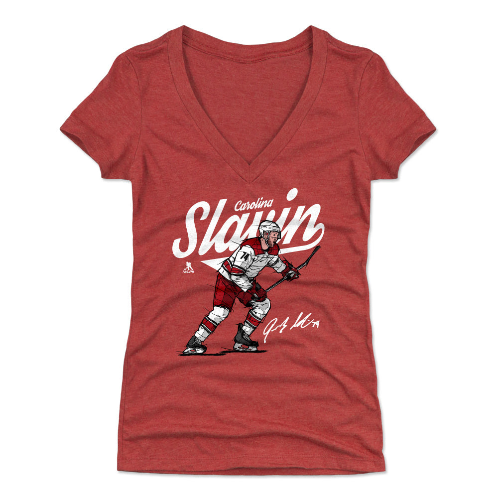 Jaccob Slavin Women's V-Neck T-Shirt | 500 LEVEL