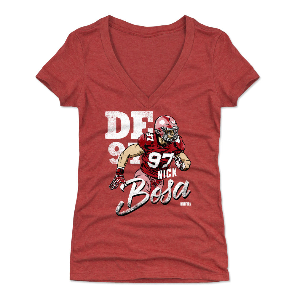 Nick Bosa Women's V-Neck T-Shirt | 500 LEVEL