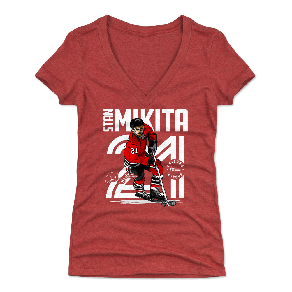 Stan Mikita Women's V-Neck T-Shirt | 500 LEVEL